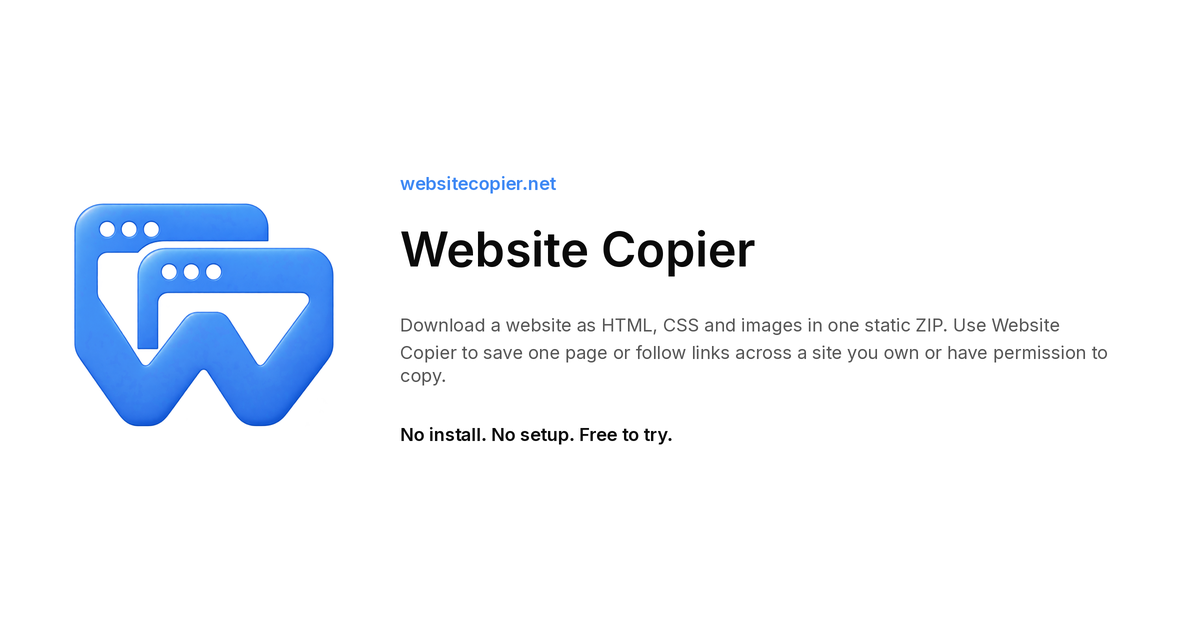 Website Copier — Back Up Your Website as HTML, CSS & Images